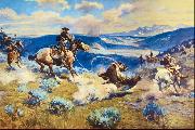 Charles M Russell Loops and Swift Horses are Surer Than Lead oil painting picture wholesale
